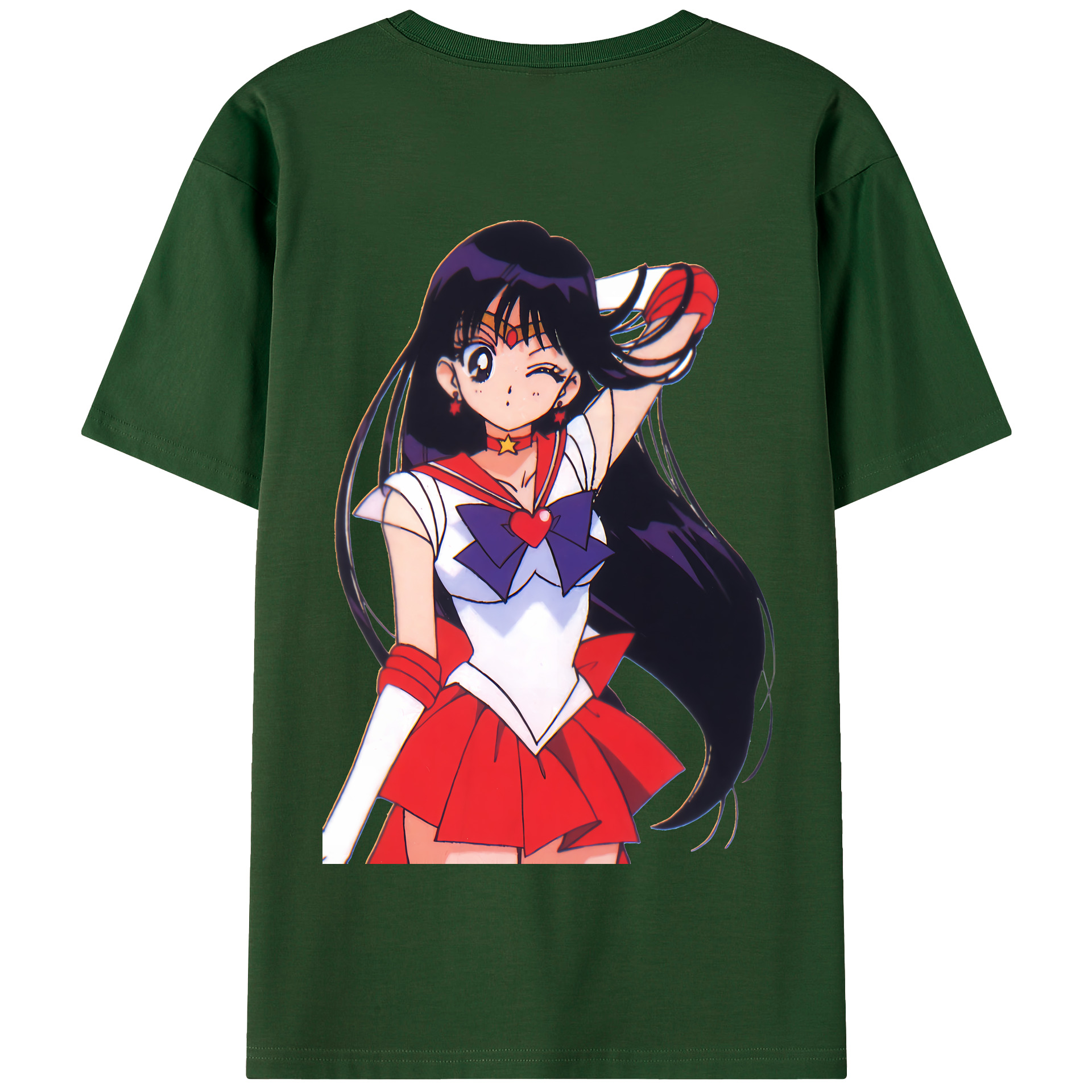 （画像用） 美少女戦士セーラームーン 火野レイ ひの レイ Sailor Moon Hino Rei （セーラーマーズ,Sailor Mars） 綿100％半袖Tシャツ（背面プリント）